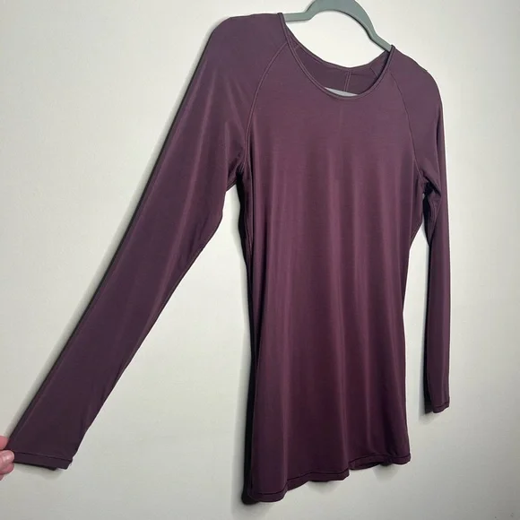 Lululemon Deep Stretch Long Sleeve Cinch Arctic Plum Purple Top Top sz 6 W3BHDS - Picture 5 of 9